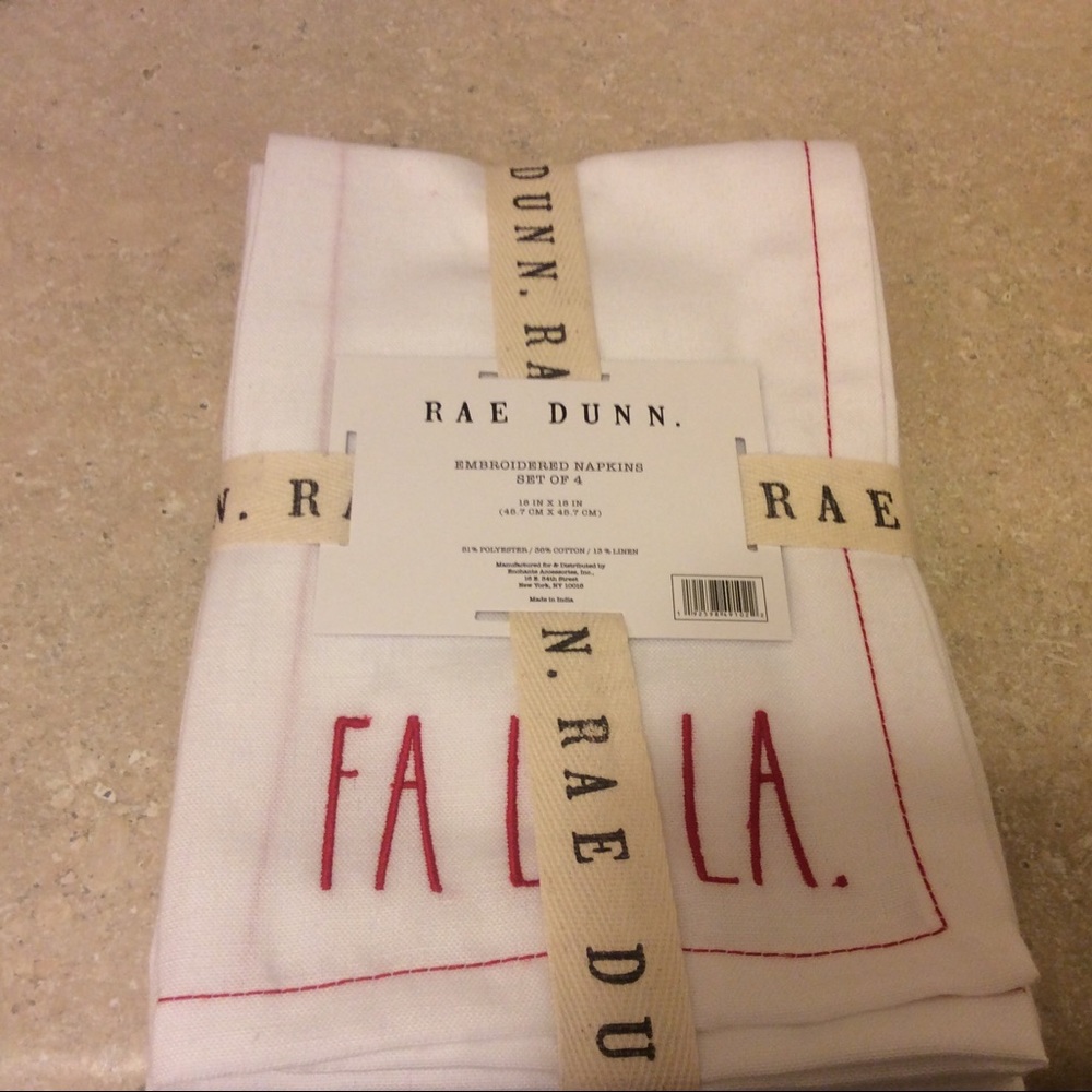 Rae Dunn HOLIDAY Embroidered Napkins